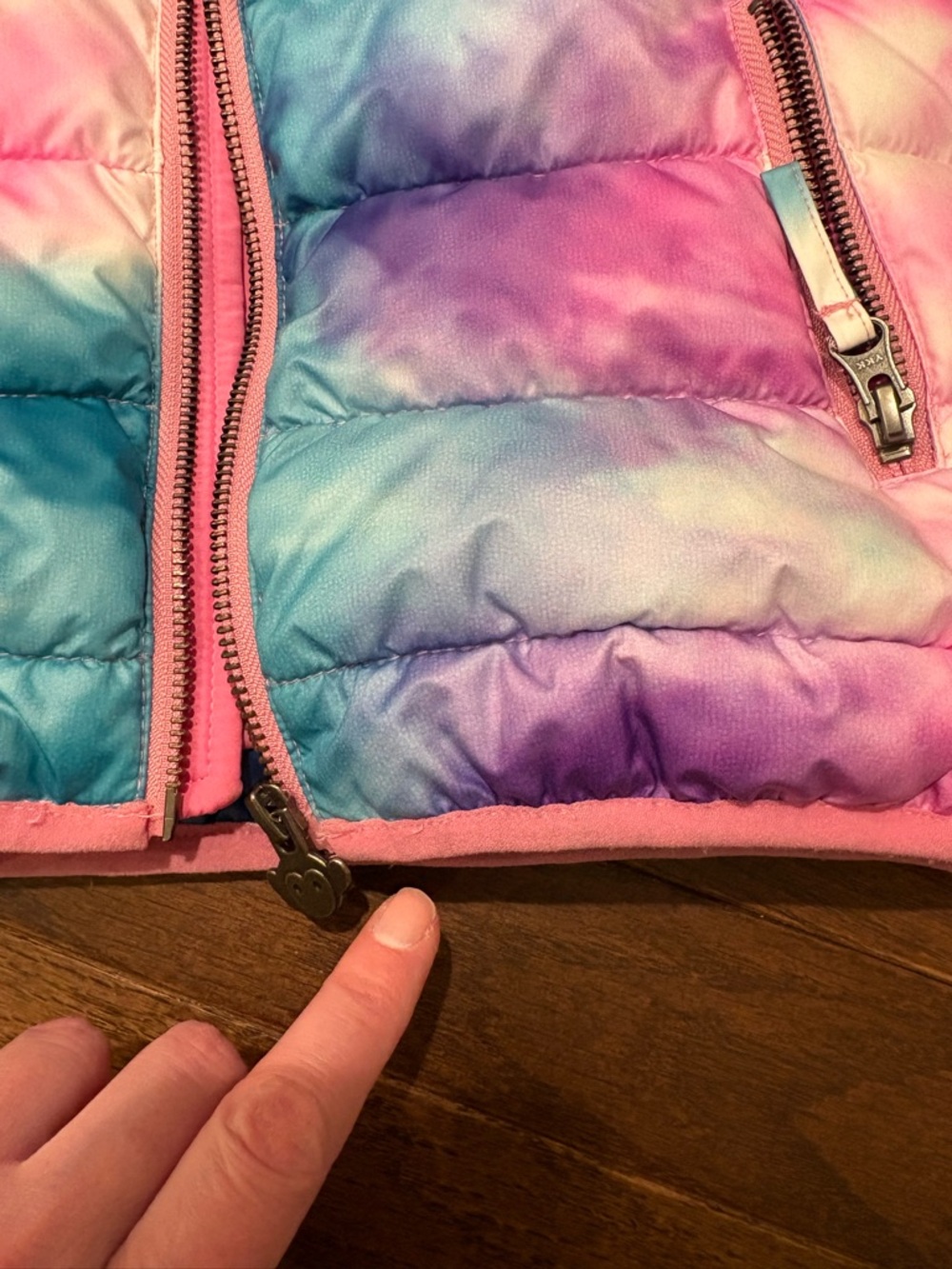 Appaman Girls Tie Dye Puffer Vest Size 8 Pink Blue Purple Zip Front Jacket - Picture 10 of 10